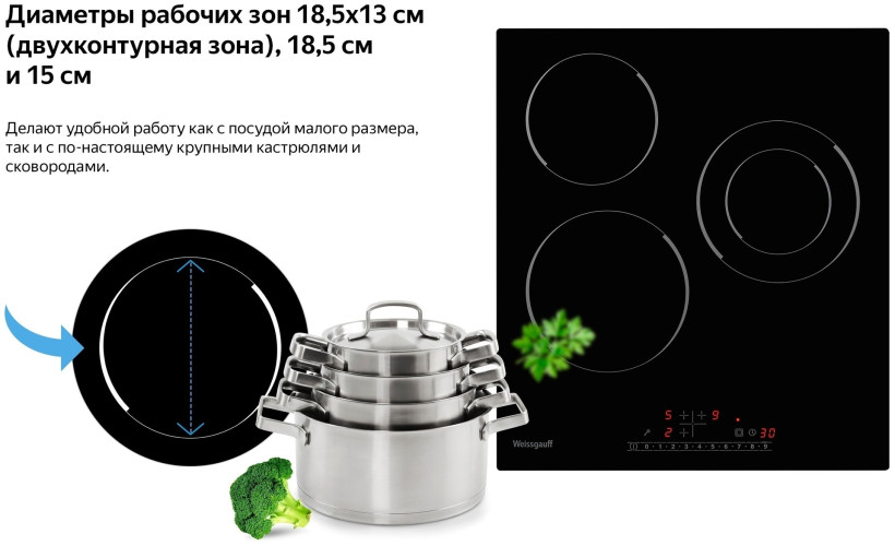 Электрическая варочная панель Weissgauff HV 431 B