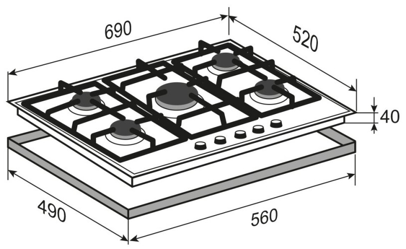 Газовая варочная панель Zigmund&Shtain M 21.7 B