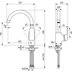 Смеситель для кухни Ideal Standard Ceraflex B1727AA