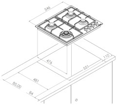 Газовая варочная панель MONSHER MHG 62 WG