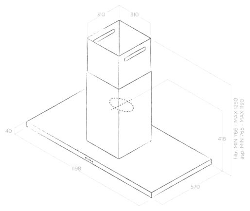 Кухонная вытяжка Elica Top Sense Island IXBL/A/120