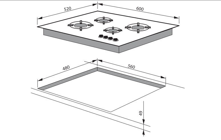 Газовая варочная панель Hansa BHKS 61138