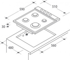 Газовая варочная панель Candy CLG64SPXMX