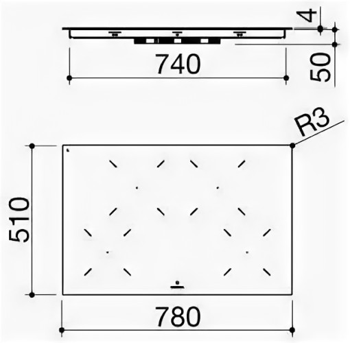Индукционная варочная панель Barazza 1PIDC80N 4mm black glass ceramic