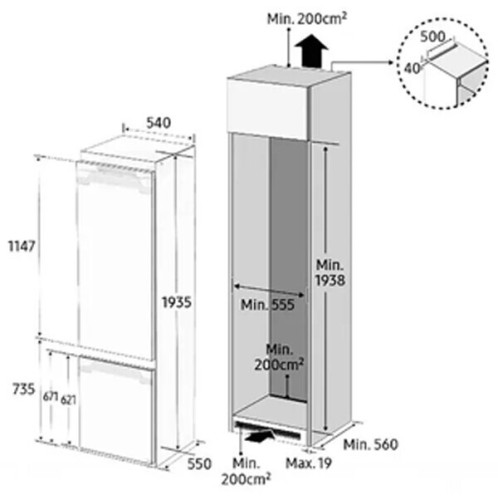 Встраиваемый холодильник Samsung BRB 30703EWW