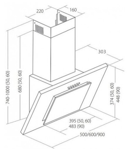 Кухонная вытяжка AKPO WK 4 Nero duo glass 60 BL