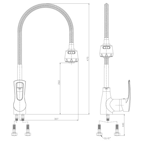 Смеситель для кухни Rossinka T40-26