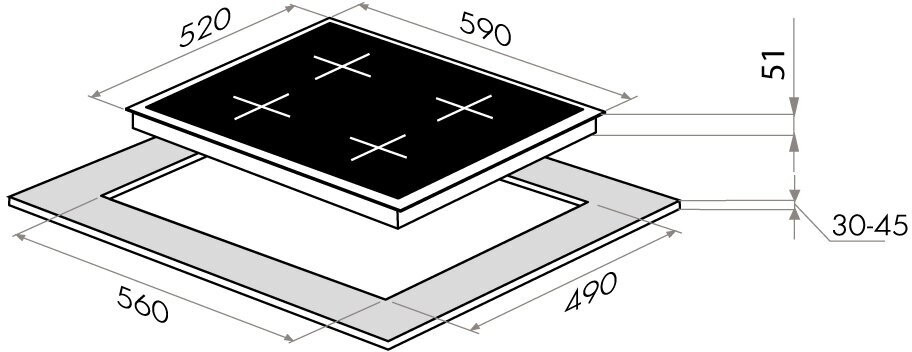 Комбинированная варочная панель Homsair HOMSair HG641VBK