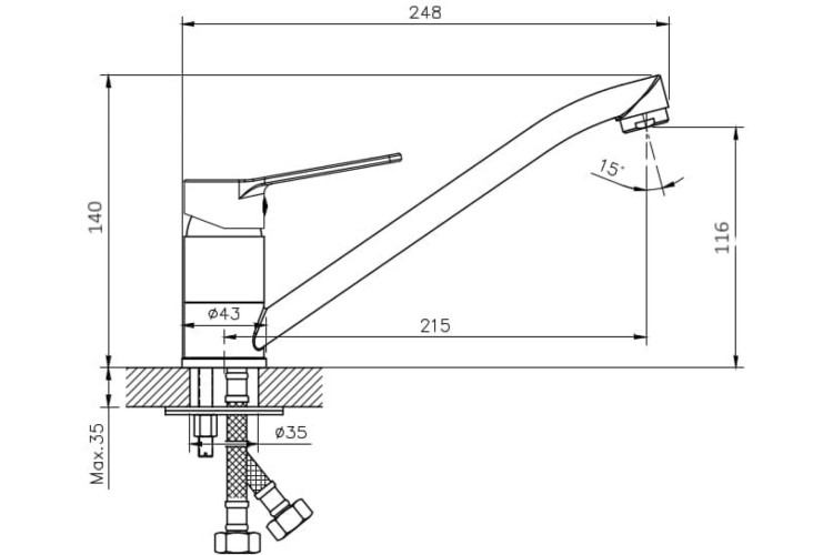 Смеситель для кухни Rush Haiti HA1935-25
