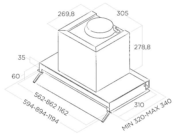 Встраиваемая вытяжка Elica BOXIN LX BL MAT A 60