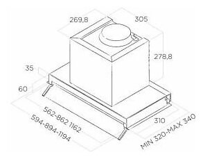Встраиваемая вытяжка Elica BOXIN LX BL MAT A 60