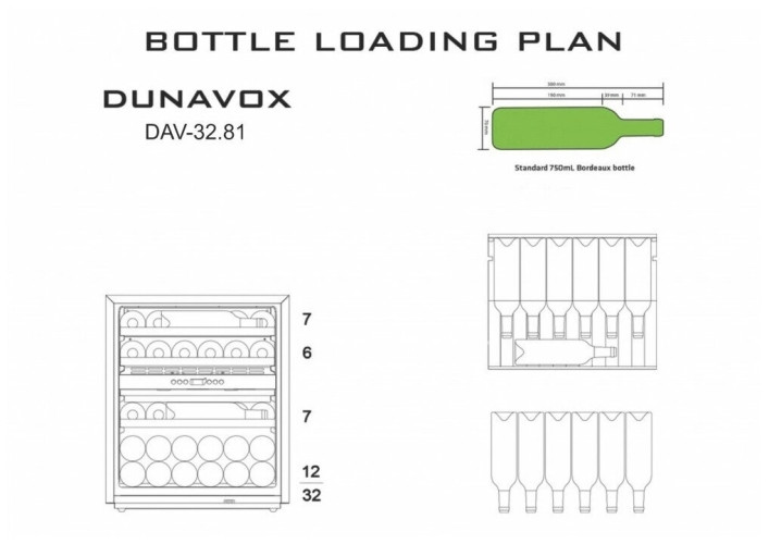 Встраиваемый винный шкаф Dunavox DAV-32.81DW.TO