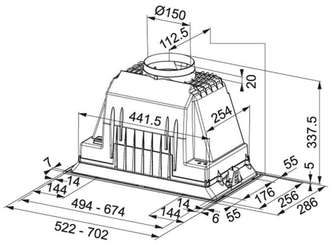Встраиваемая вытяжка Franke FBI 525 PLUS 305.0599.543