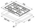 Газовая варочная панель Franke FHTL 755 4G TC BT C