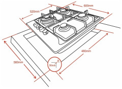 Газовая варочная панель Ginzzu HCG-416