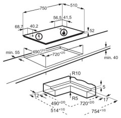 Газовая варочная панель AEG HVB 75450 IB