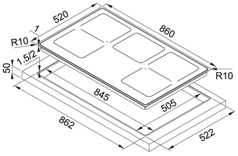 Индукционная варочная панель Franke FHFS 865 1I 2FLEX ST BK