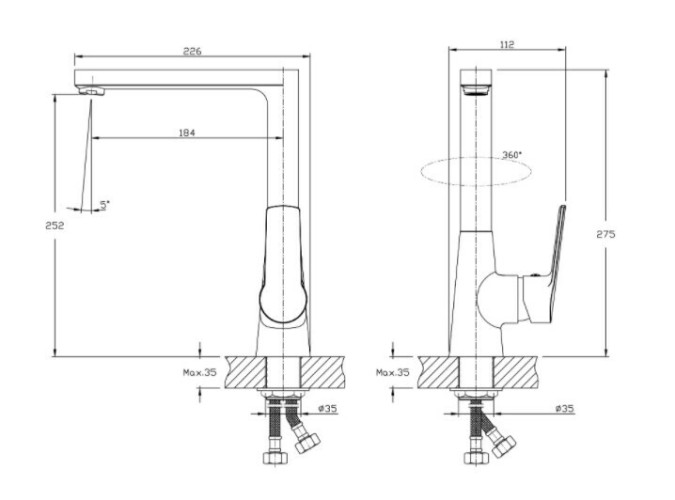 Смеситель для кухни Rush Balearic BA3935-23