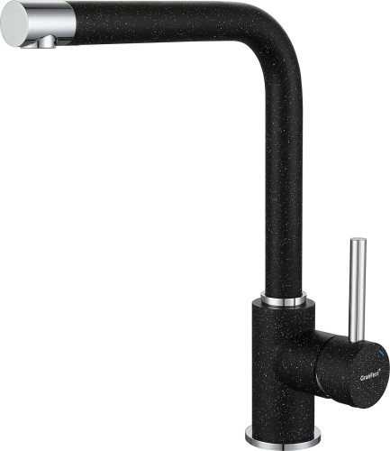 Смеситель для кухни GranFest Г-образный 3651черный