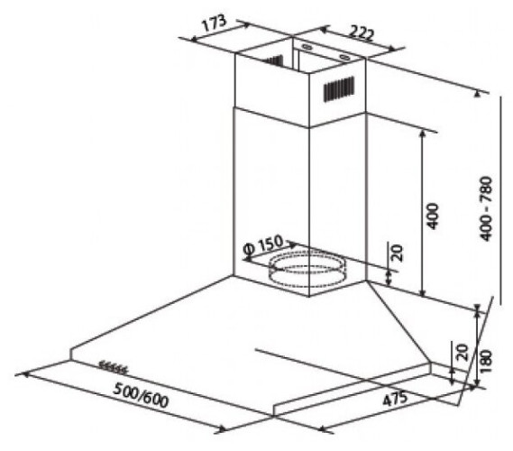 Кухонная вытяжка Cata V3 S600 BR
