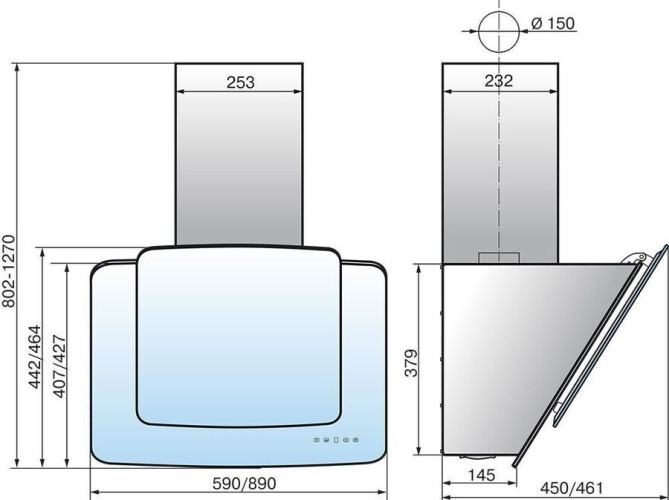 Кухонная вытяжка Elikor Кварц 60П-1000-Е4Г белый