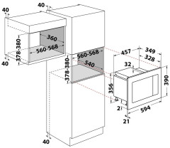 Встраиваемая микроволновая печь Indesit MWI 120 GX