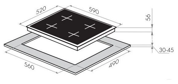Индукционная варочная панель MAUNFELD MVI 59 2 FL GR